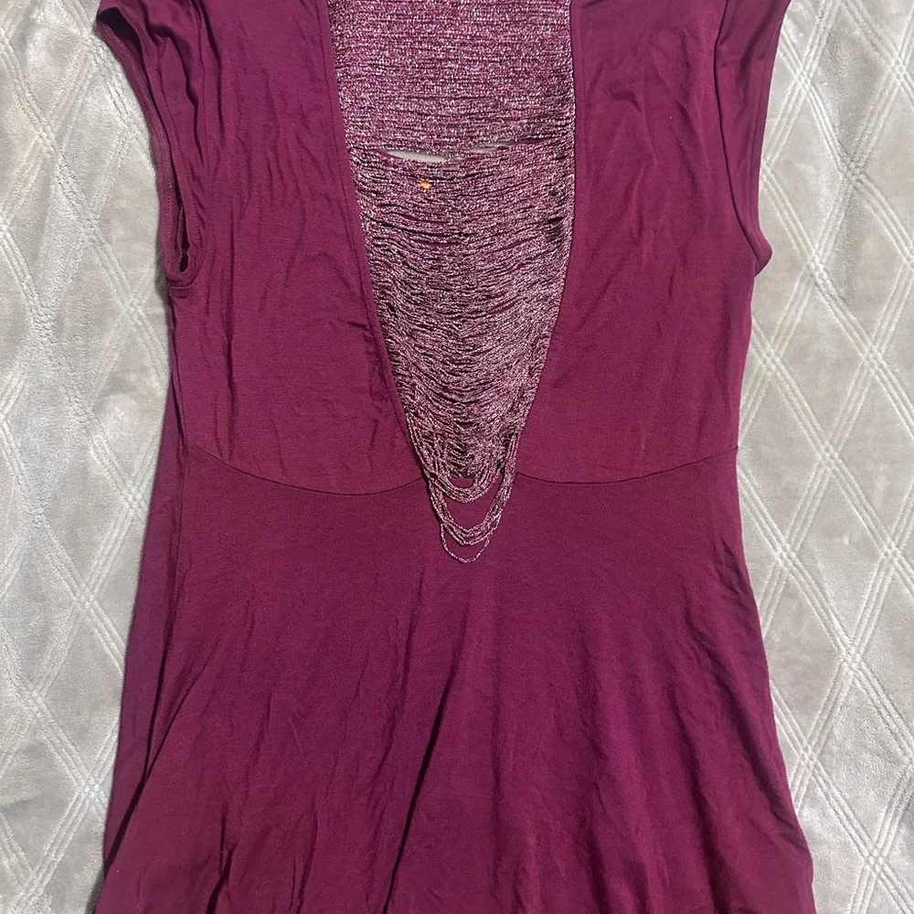 Free People Plum Scoop‎ Neck Sleeveless Blouse Size Small